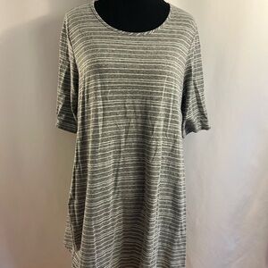 Green envelope Gray Striped Women's Top
